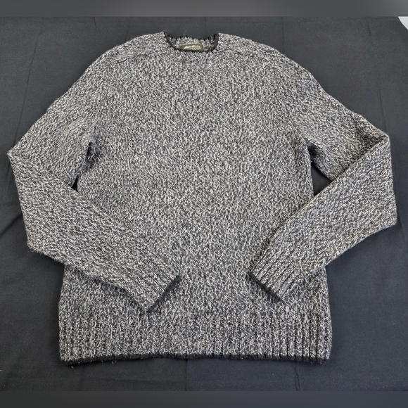 Eddie Bauer Marled Sweater Mens LT Grey Long Sleeve Pullover Lambswool Roundneck - Picture 1 of 6